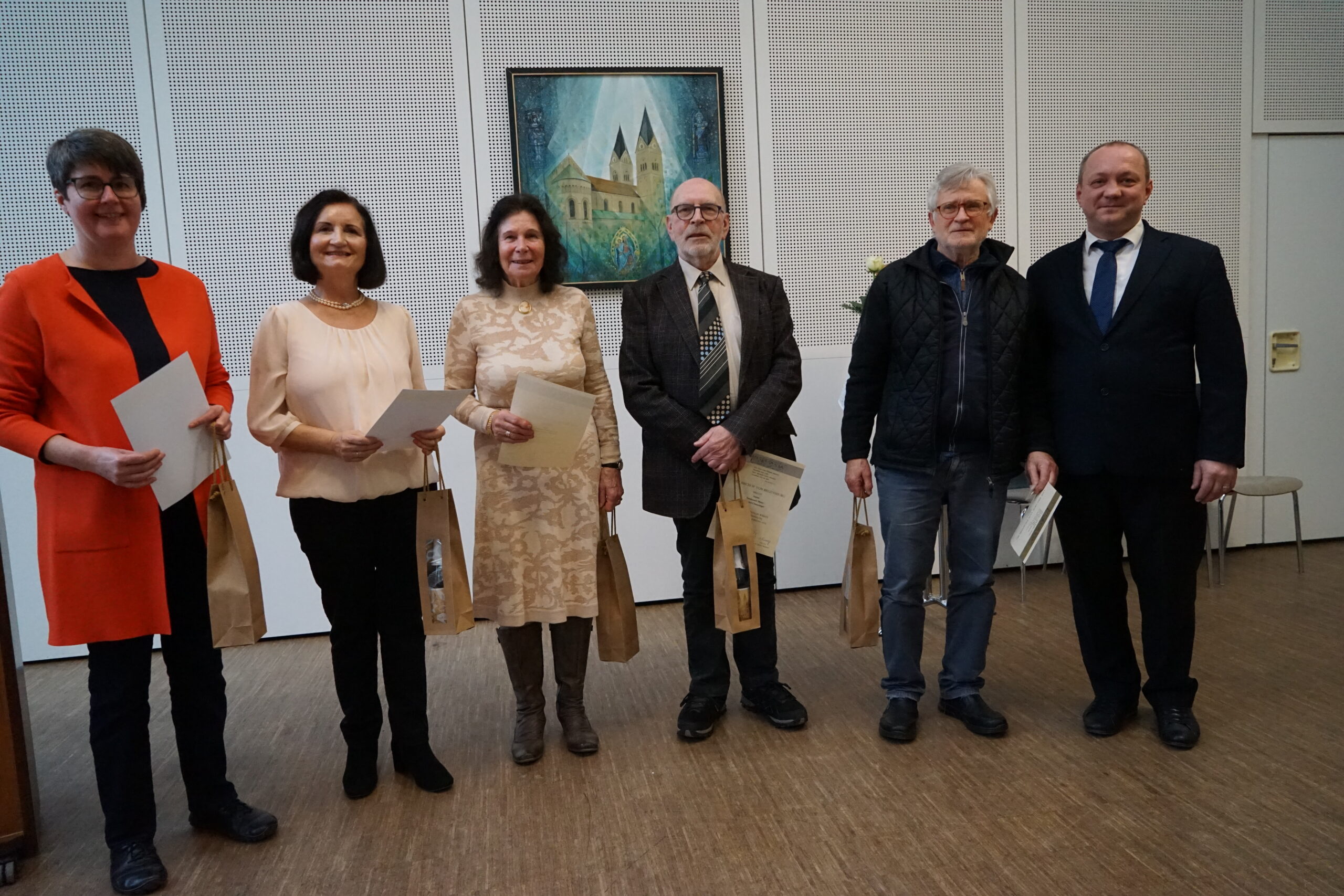 Ehrung langjähriger Chorsänger. Nicht auf dem Bild: Rosina Ebnet und Anita Jäger